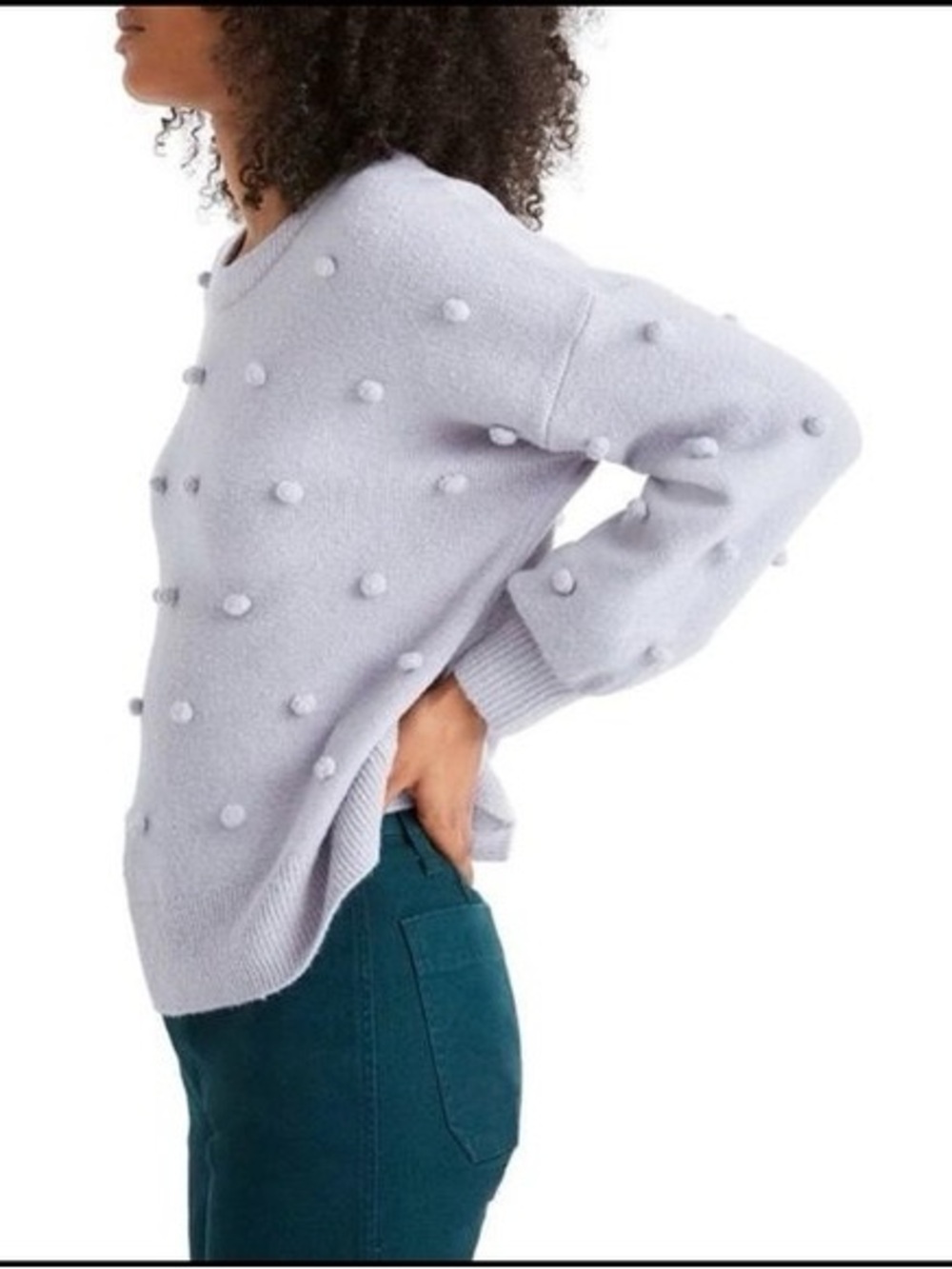 Madewell Brockton Wool-blend Bobble Sweater in lilac - Small